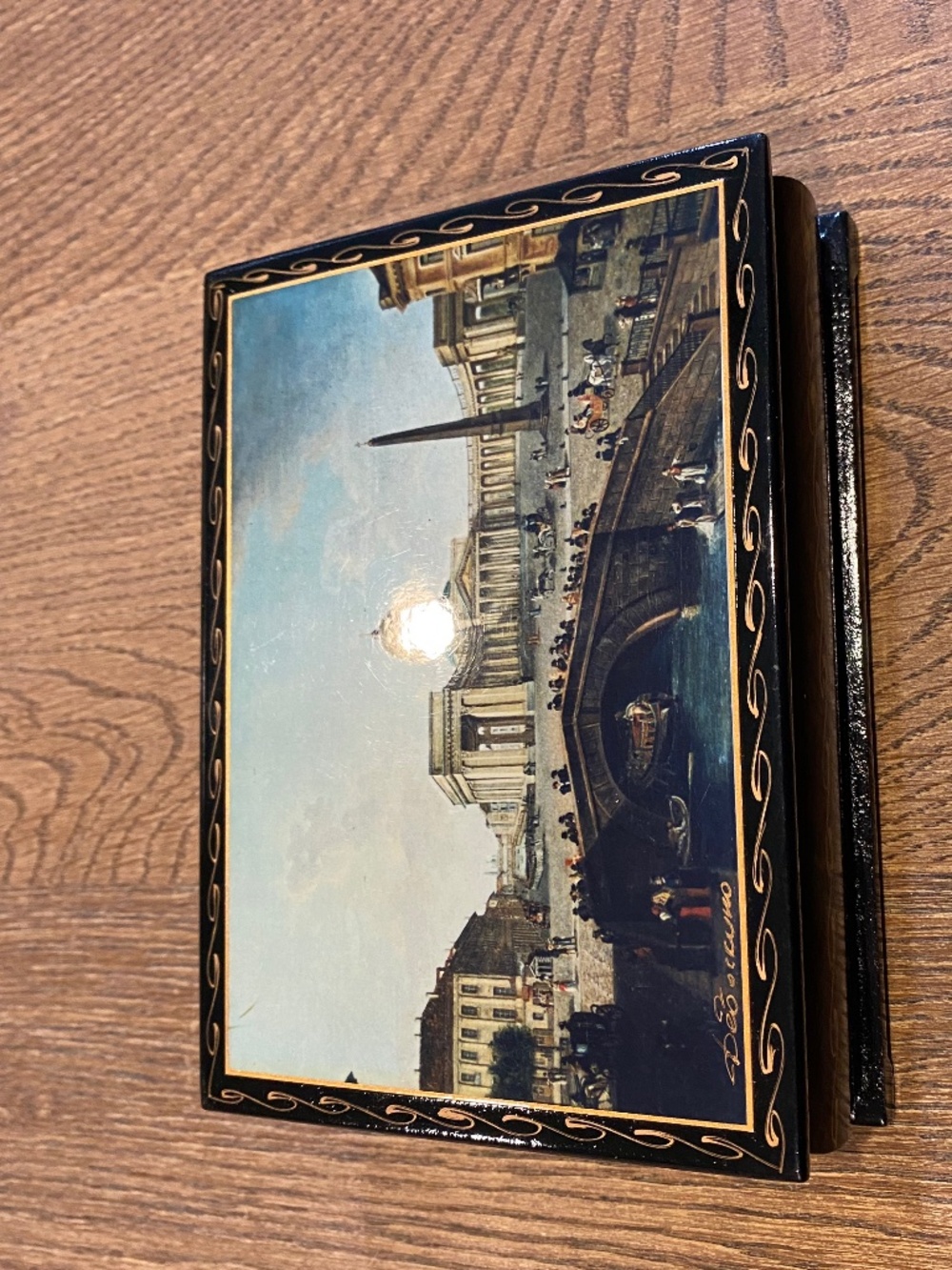 Vintage Russian Fedoskino Lacquer Box Kazan Cathedral St Petersburg